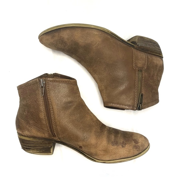 Vintage Lucky Brand Distressed Brown Leather Boom Ankle Bootie - Picture 2 of 7